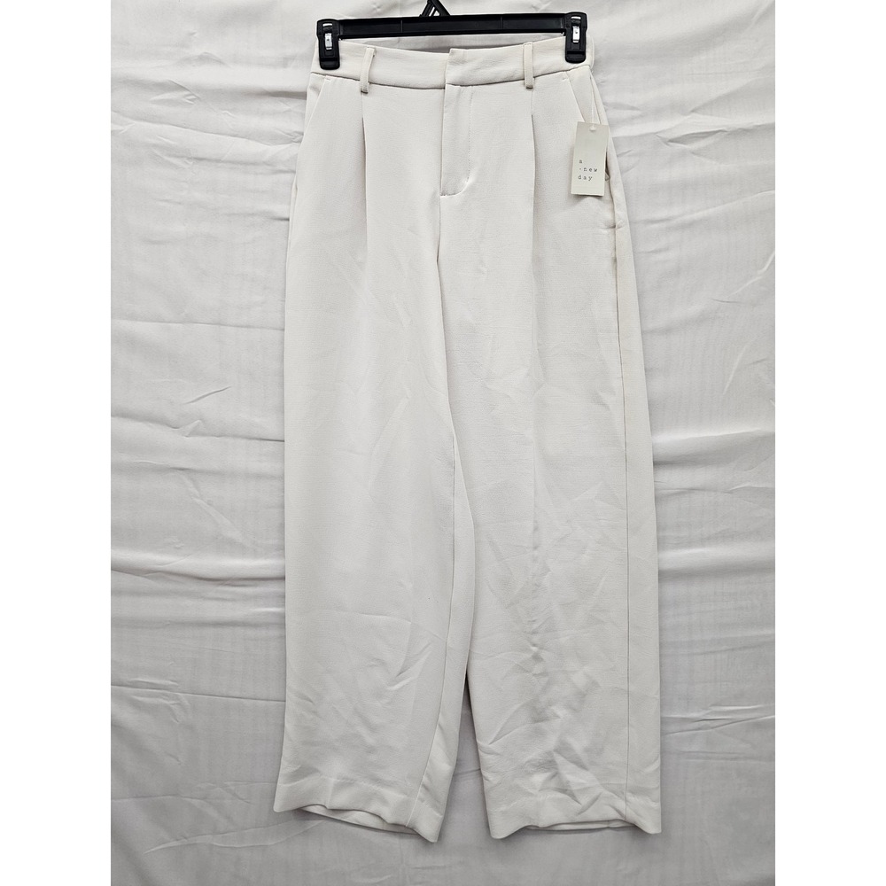 A New Day Essential Trouser Cream High Rise Straight Leg Pants 2R NWT 018101772